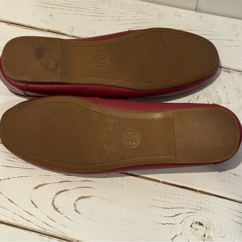 Women’s Michael Kors Deep Red Cranberry Leather Loafers Size 8 1/2 - Picture 10 of 12